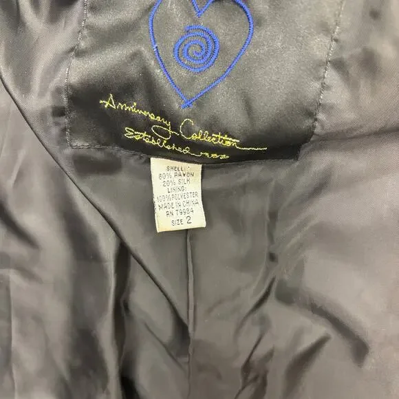 Chicos Green Silk & Velvet Painted Butterfly Kimono Blazer Jacket Size 2 (L/12) - Picture 12 of 12